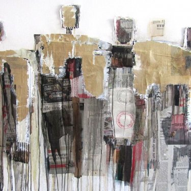 ZEITZEUGEN 17, 2015, Mischtechnik-Collage auf Leinwand, 80x100cm