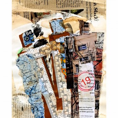 ZEITZEUGEN 30, 2020, Mischtechnik-Collage auf Papier, 28x20cm