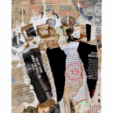ZEITZEUGEN 31, 2020, Mischtechnik-Collage auf Papier, 28x20cm