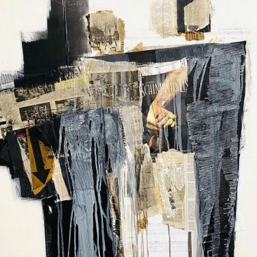 ZEITZEUGEN 34, 2023, Mischtechnik-Collage auf Leinwand, 100x80cm