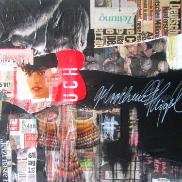 GEBROCHENE FLÜGEL 1, 2015, Mischtechnik-Materialcollage auf Leinwand, 80x80cm