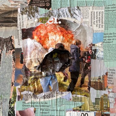 THIS SUMMER 1, 2022, Collage auf Hartschaumplatte, 50x40cm