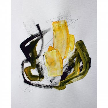 ATELIERSTUDIE 3, 2020, Mischtechnik auf Papier, 40x30cm
