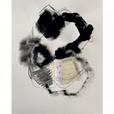 ATELIERSTUDIE 7, 2021, Mischtechnik auf Papier, 265x185cm